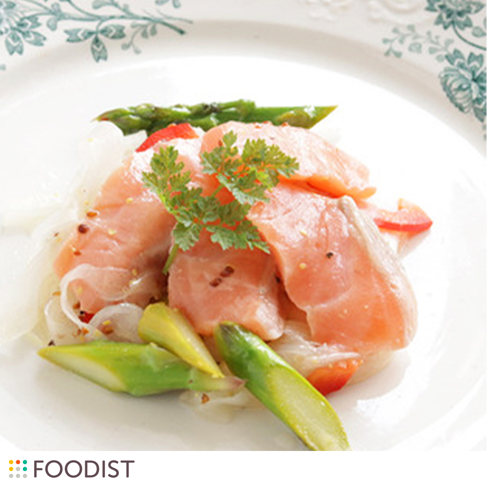 ひんやりさっぱり!マスタード風味のサーモンマリネ