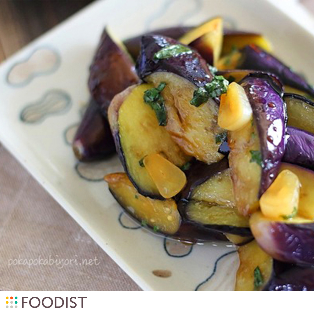 作り置きにも!揚げナスのにんにく醤油和え